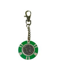 Poker key ring New York City green