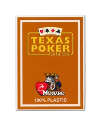 Plastic Playing Cards Modiano Texas Poker Brown