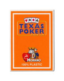 Plastic Playing Cards Modiano Texas Poker Orange