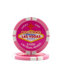 Welcome to Las Vegas $1000 Dollar Pink Magnetic Poker Chip
