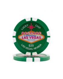 Welcome to Las Vegas $25 Dollar Green Magnetic Poker Chip